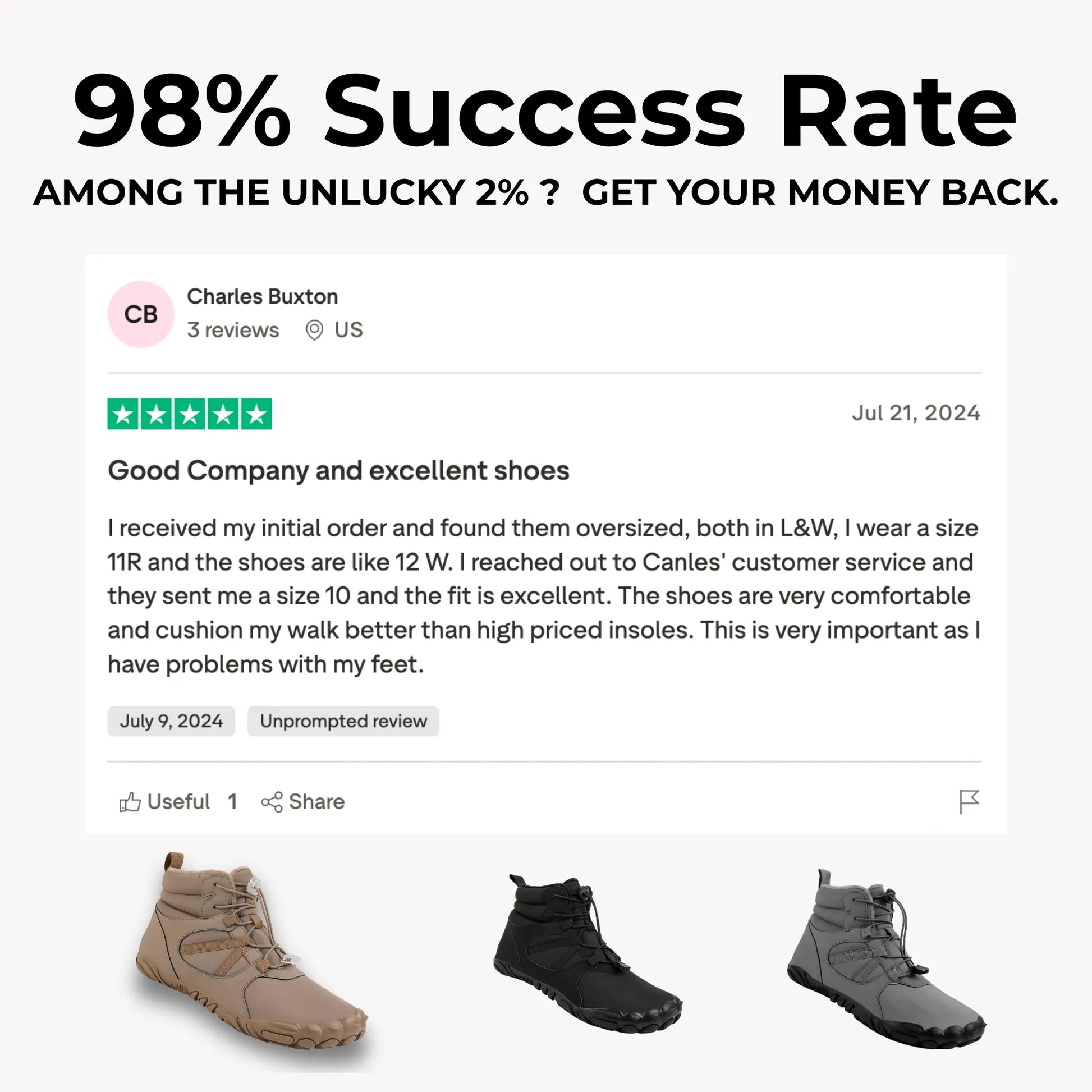 Waterproof barefoot boots walking on icy sidewalk