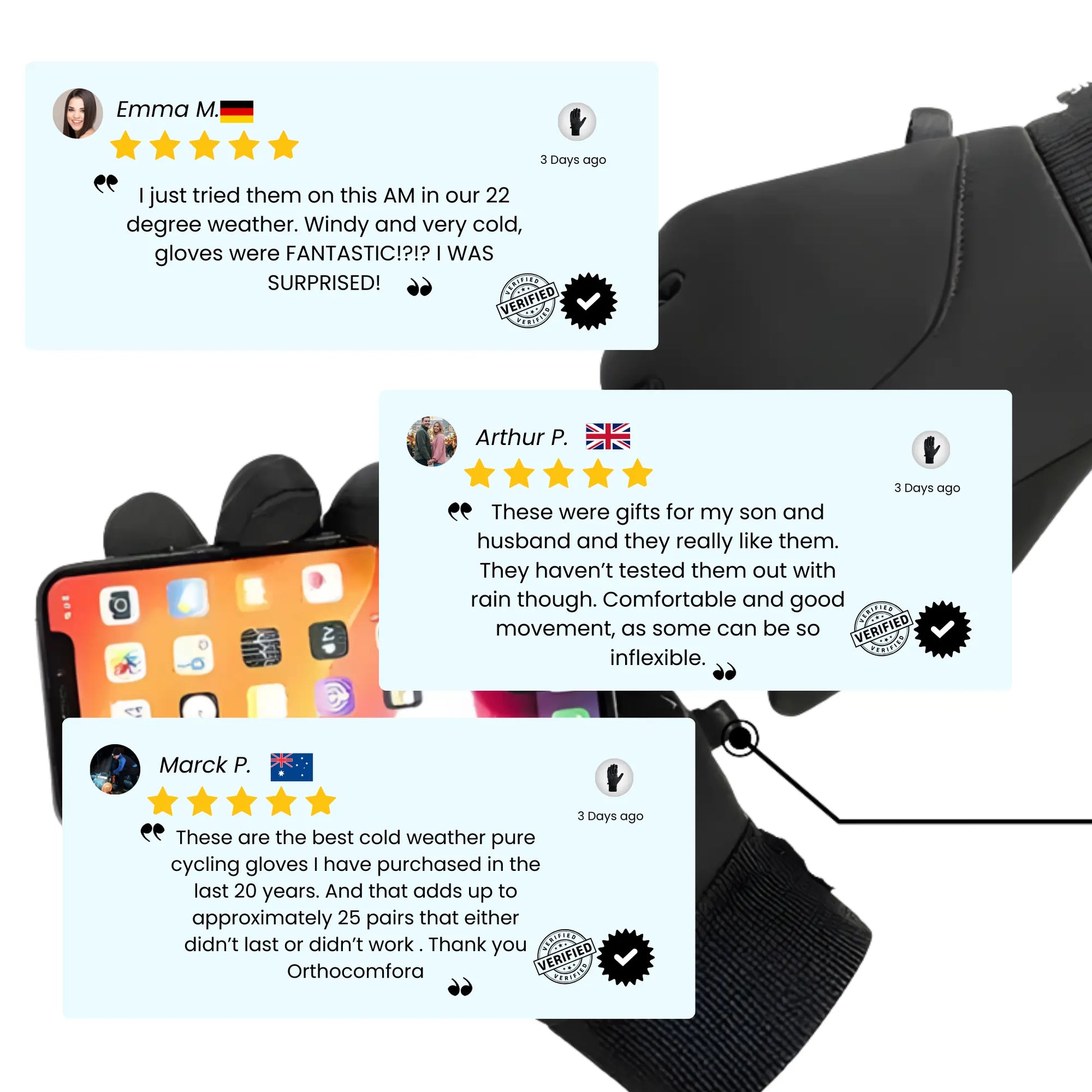 Thermal gloves for men cycling in 0 degree weather