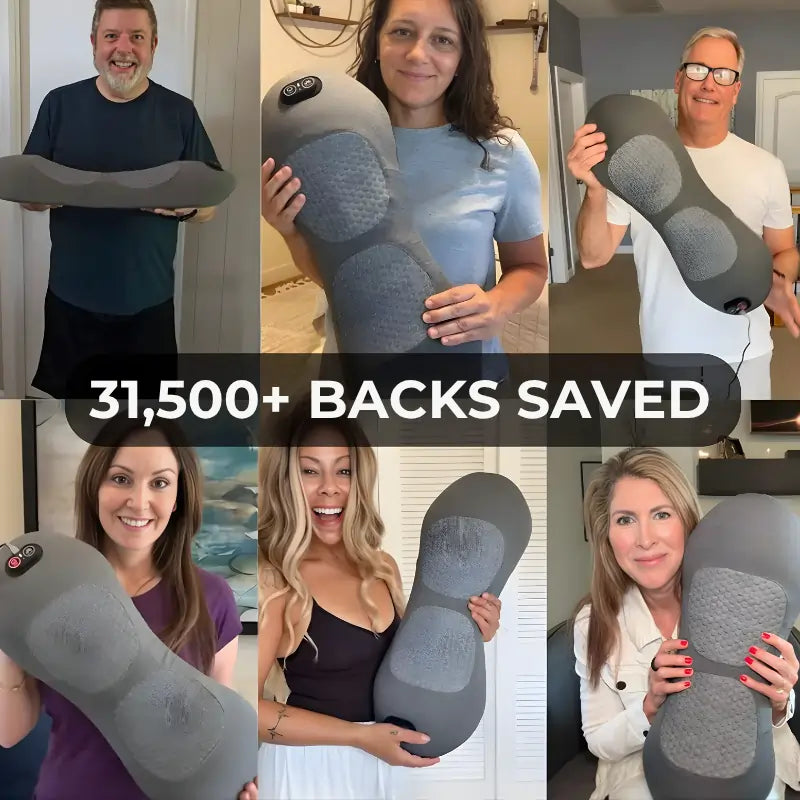 Ergonomic high-density rebound foam lumbar cushion adapting to the natural curvature of the spine