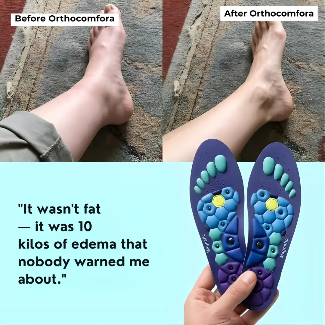 Foot massage insoles creating a gentle massage sensation while walking