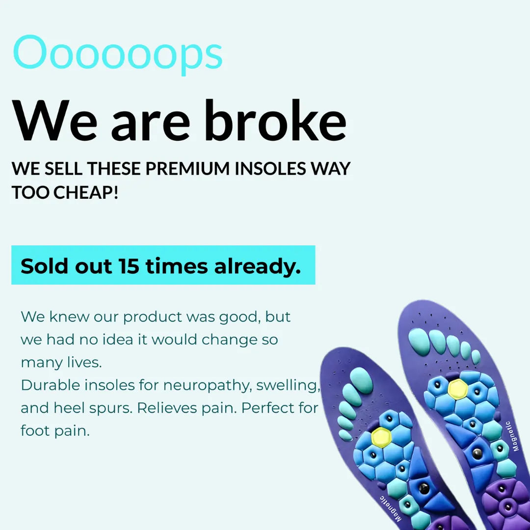 Magnetic wellness insoles for everyday foot relief