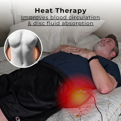 Removable breathable fabric cover on lumbar massager shown unzipped for easy washing and maintenance